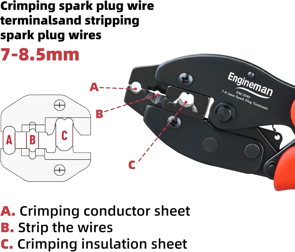 Spark Plug Terminal Crimper Tool Kit Ratchet