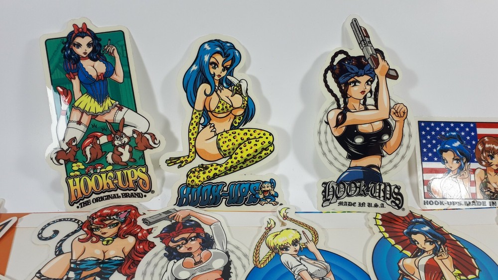 Hook Ups HUGE sticker lot with hook ups folder