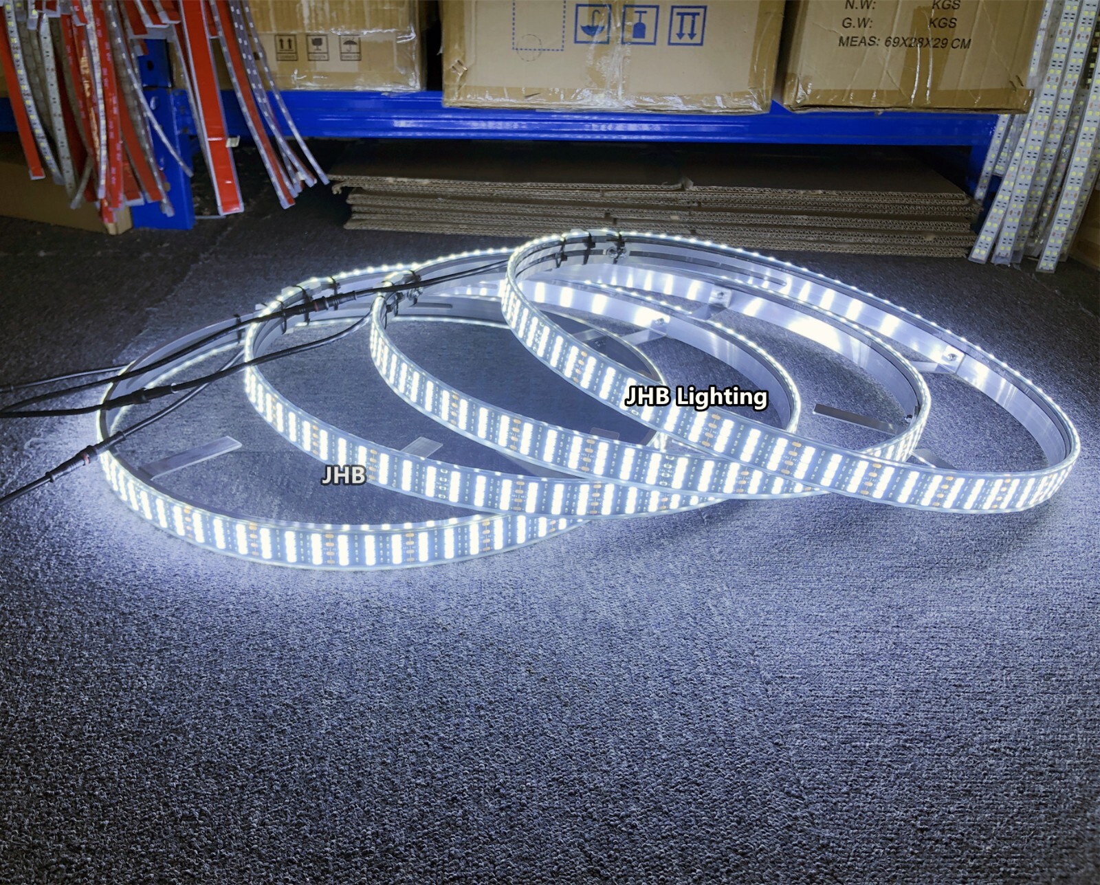 JHB 17.5" Brightest QUAD ROW PURE WHITE LED Car Truck Wheel Rings Rim Lights Set