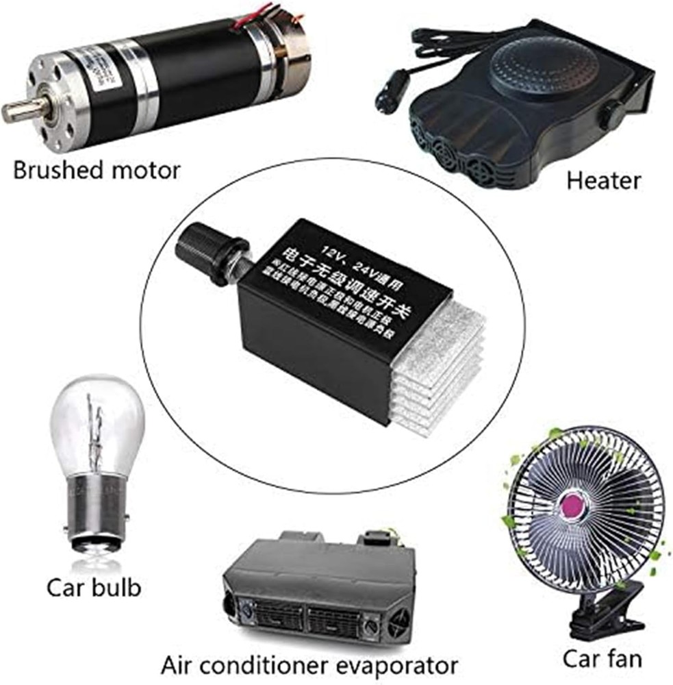DC Motor Speed Controller Universal 12V 24V 10A Electronic Stepless Speed...