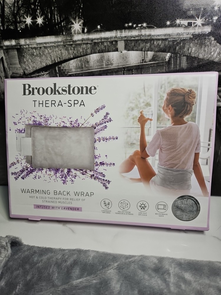 Brookstone Thera Spa Warming Back Wrap, Lavender Infused, Microwave Safe