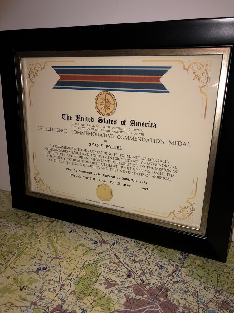 CIA - INTELLIGENCE COMMENDATION COMMEMORATIVE MEDAL CERTIFICATE Type-1