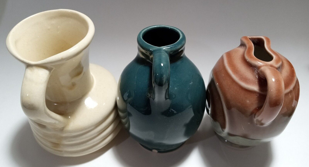 6 Water Pitchers Vases Jugs Small Mini Ceramic Pottery