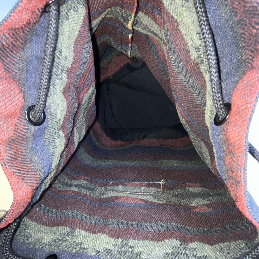 Outdoor Products Black & Red Striped Pattern Canvas & Adjustable Strap Backpack