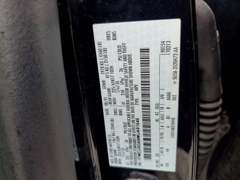Console Front Floor Fits 20-22 ESCAPE 4979247