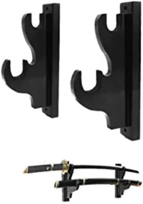 Sword Wall Mount,1-Pair Upscale Hook Sword Stand,Sword Hook,Solid Wood Two-La...