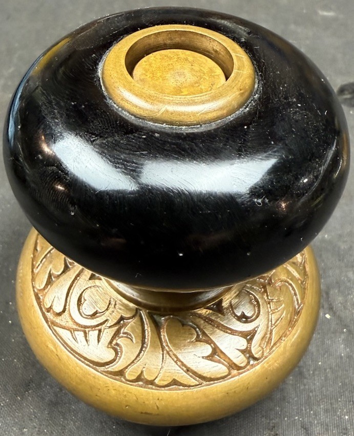 Push Button Door Knobs - Brass And Porcelain Designed By Augustus Prouty 1880