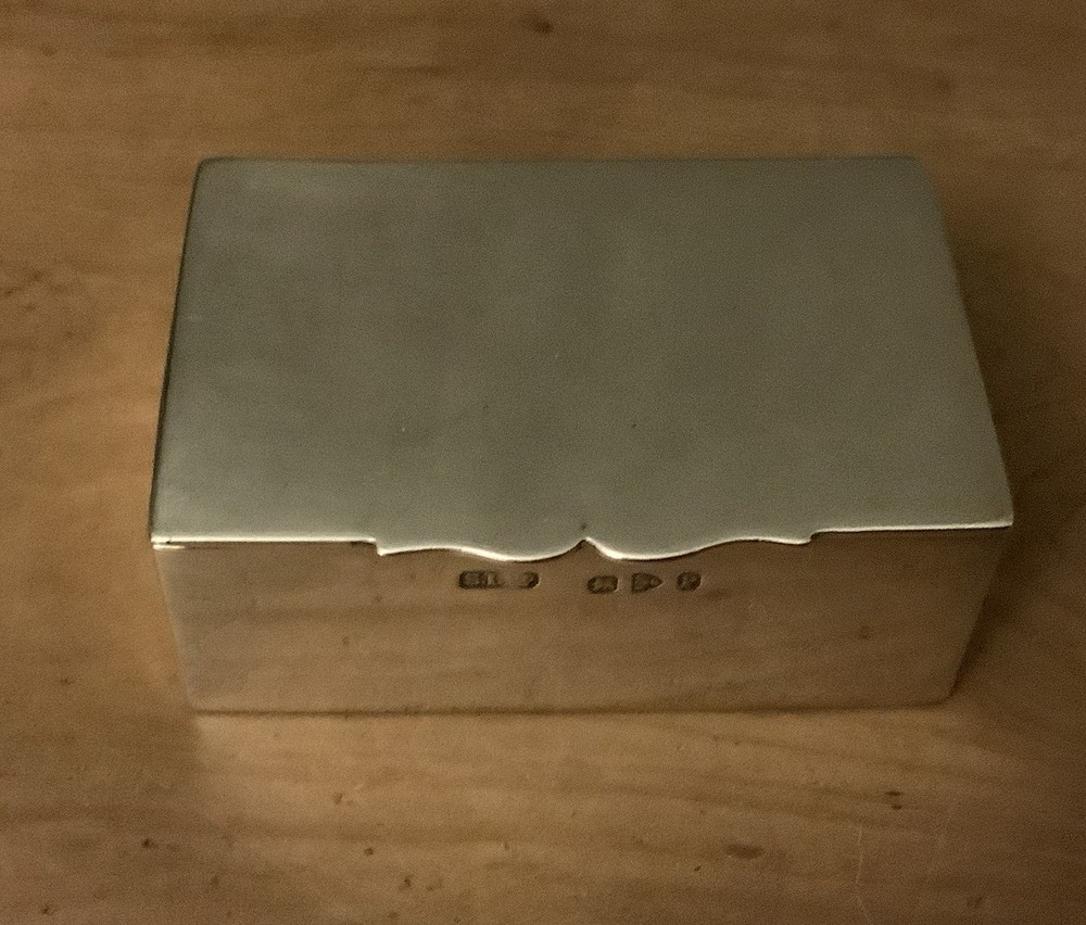 Solid Silver Stamp Box by Stokes & Ireland Ltd Chester 1898