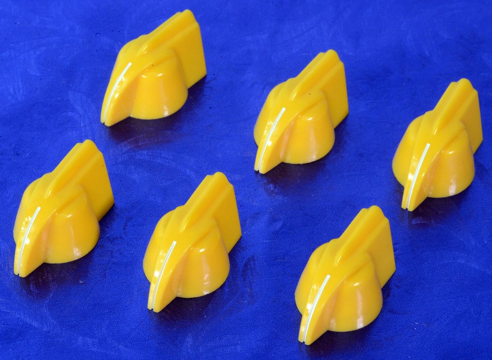 Six '50s Vintage Style Yellow Chicken Head Amp Knobs #YCH