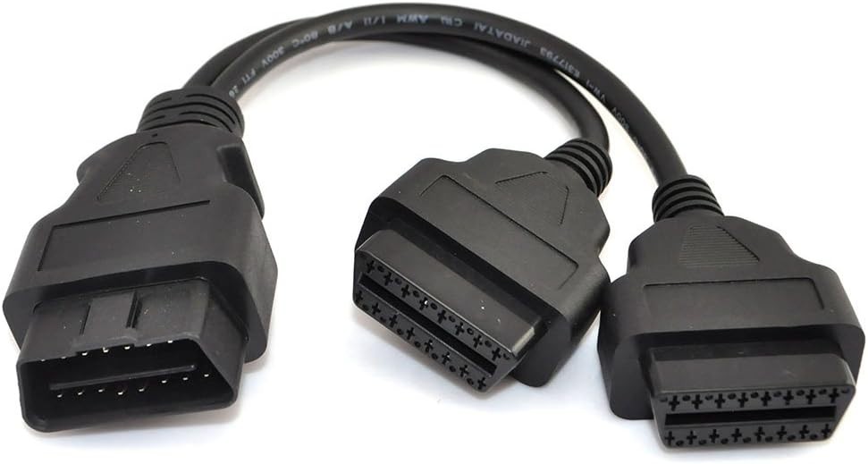 Durable 30cm OBD II Splitter Cable - Connect Two Devices Simultaneously