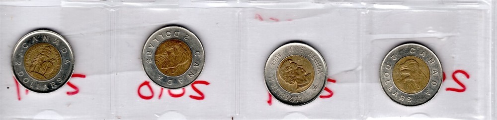1996-2015 CANADA TWO $ COINS 18 DIFFERENT MOST HIGH CONDITION