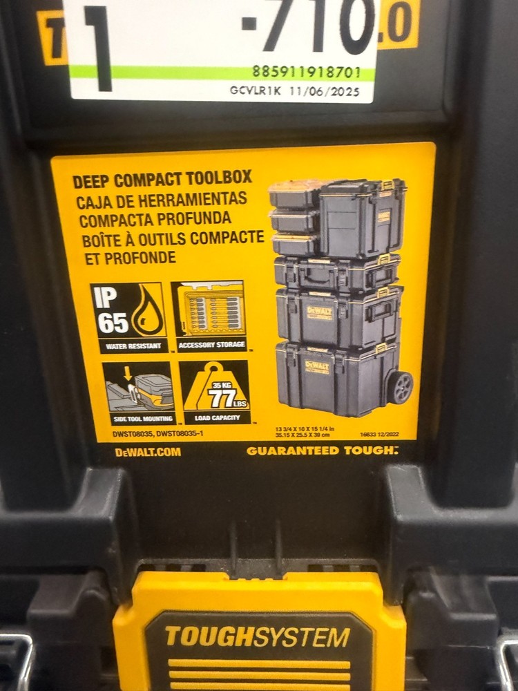 DEWALT 15.25 in. ToughSystem 2.0 Compact Deep Tool Box