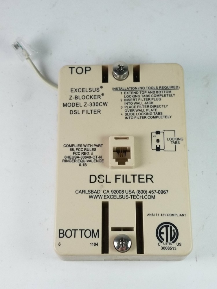 Excelsus Z-Blocker DSL Filter Wall Mount Model Z-330CW
