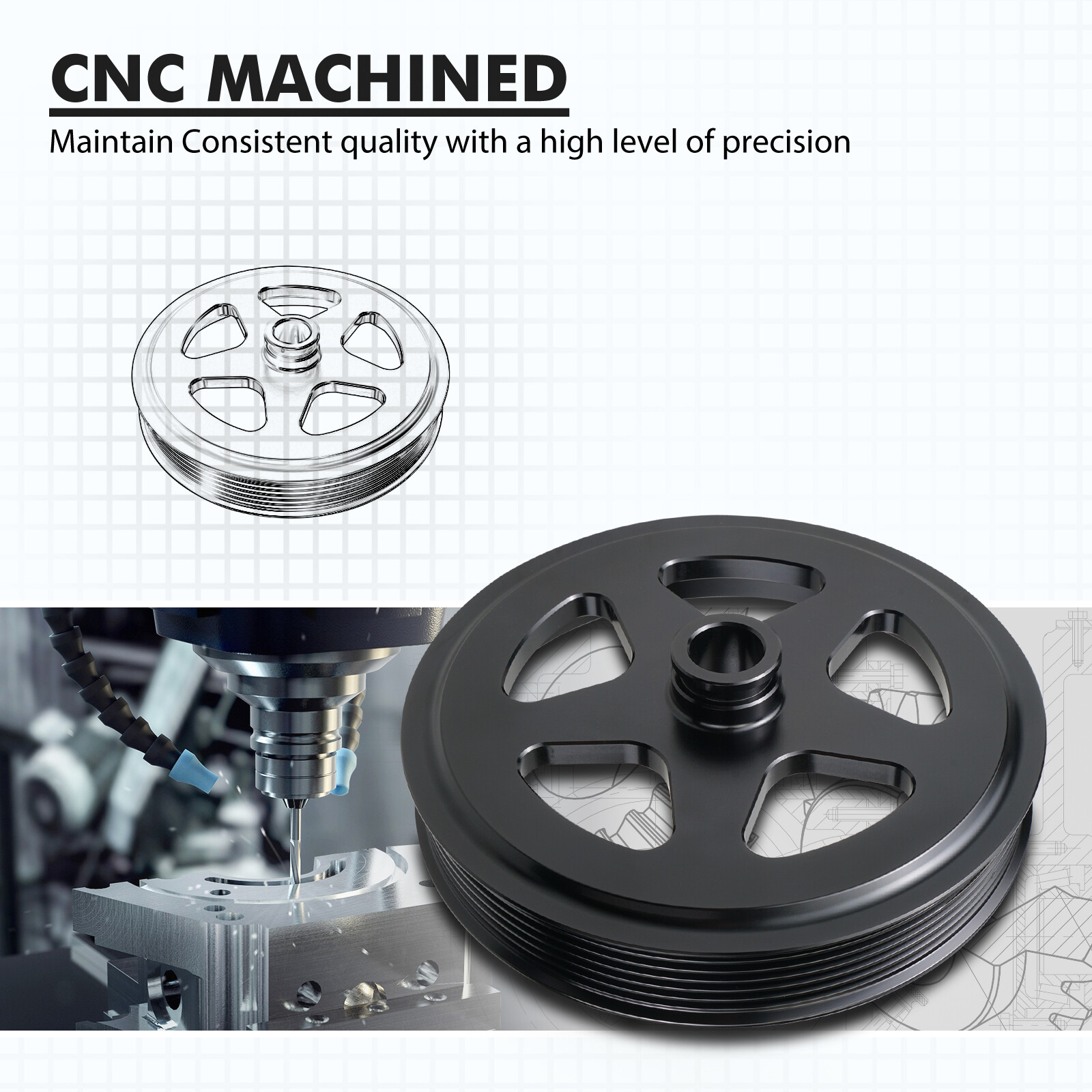 Aluminum Power Steering Pump Pulley For LS1 for Camaro for Firebird V8 1998-2002