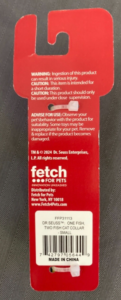 Dr Seuss "One Fish Two Fish" Kitten Collar (S)