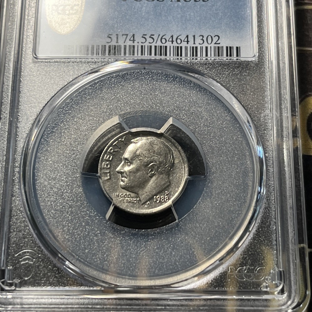 1988 P Dime AU55 PCGS Graded