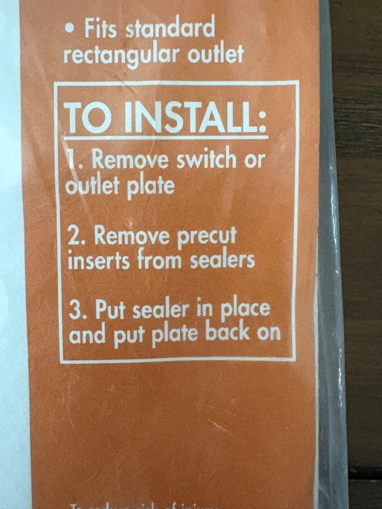 20 Pack Switch & Outlet Sealers Gaskets Insulators Energy Saving Draft Stopper
