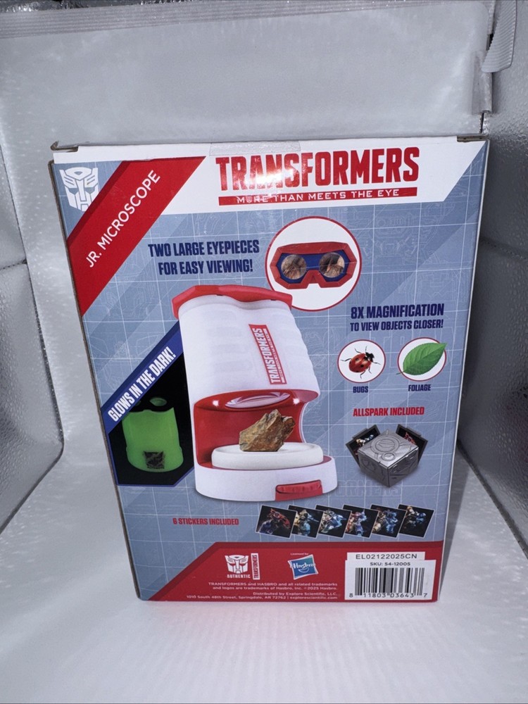 Transformers Jr. Lighted Microscope 8X Magnification New In Box