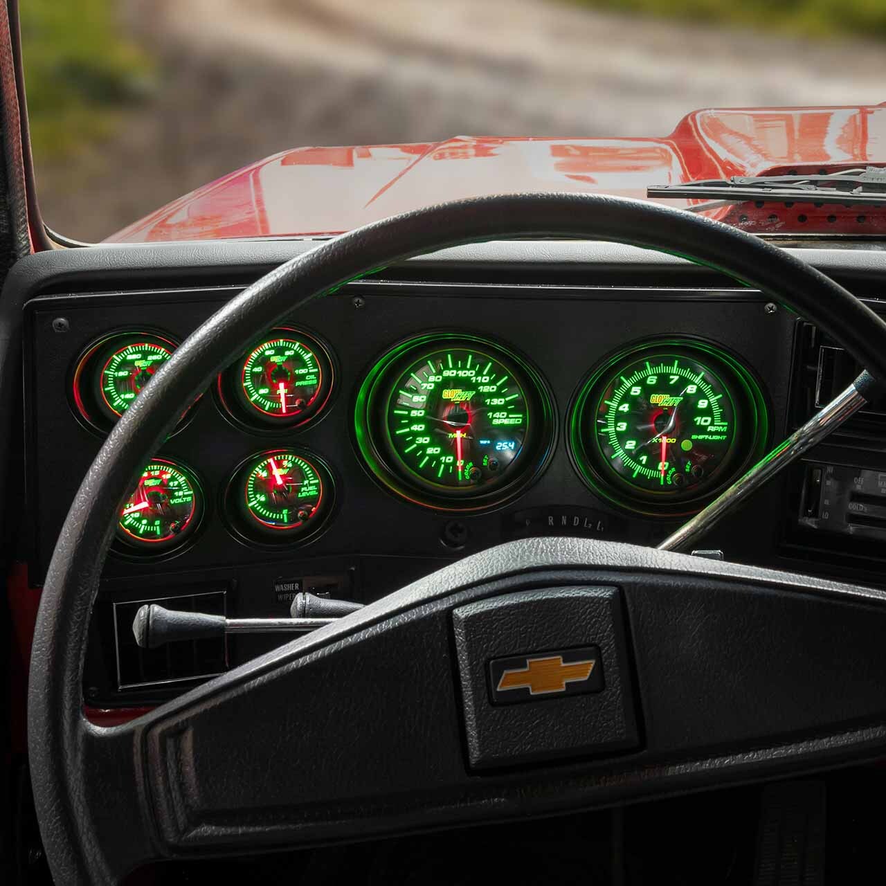 GlowShift Cluster Dashboard Panel Pod Tinted 6-Gauge Bundle for 73-87 Chevy C10