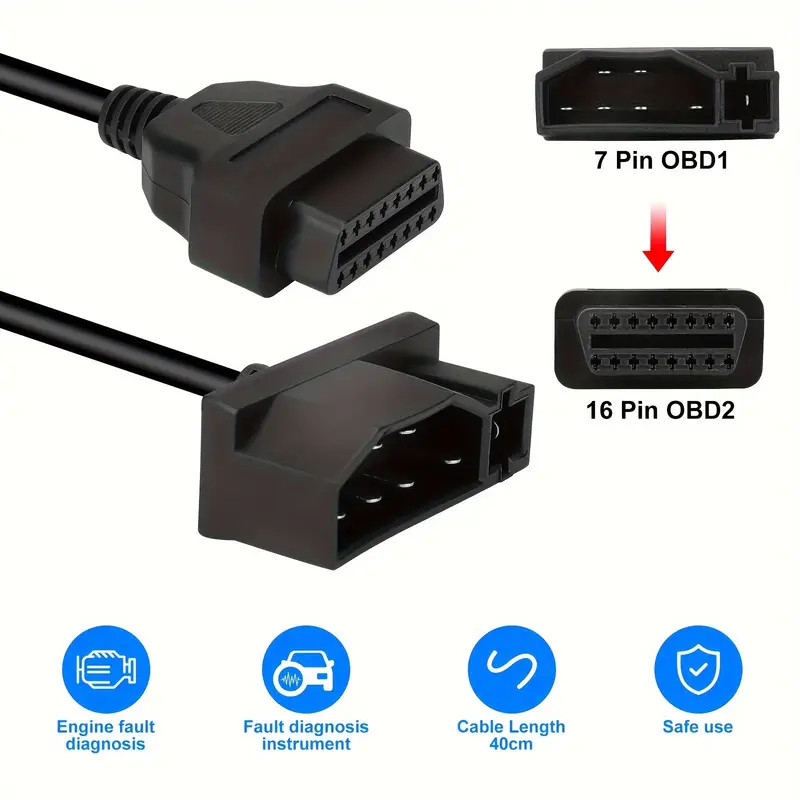 For Ford Engine Repair Tool 7 Pin OBD1 to OBD2 Cable Adapter Code Reader Scanner