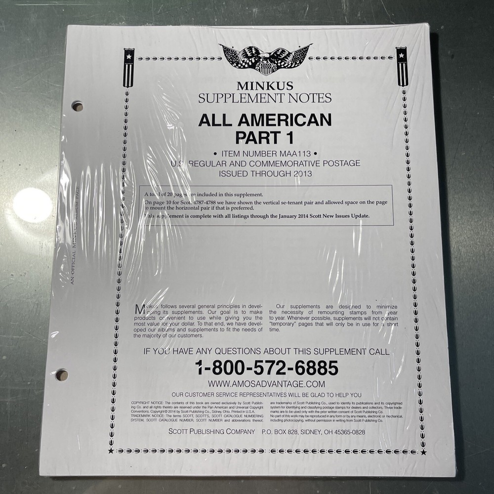 2013 Minkus All American Stamp Supplement Part 1 Commemoratives & Regular MAA113