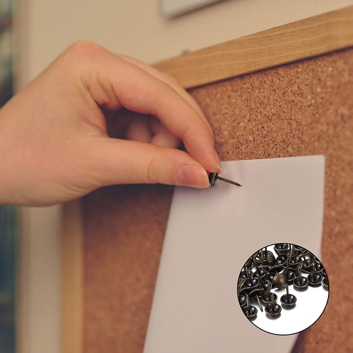 250 Pcs Upholstery Tacks, Decorative Furniture Tacks, Round Head Bronze Nails Ta