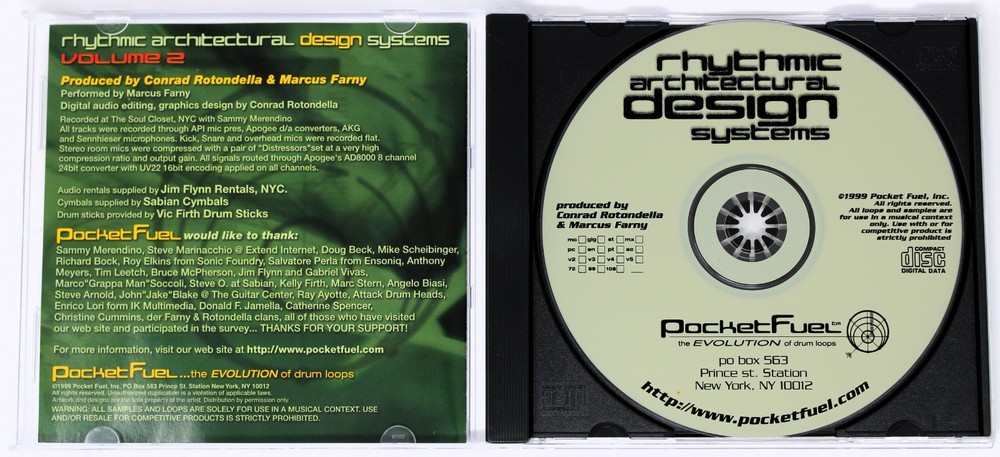 Pocket Fuel Rythmic Architectural Design Systems Vol 2 Sound Library/Sampling CD