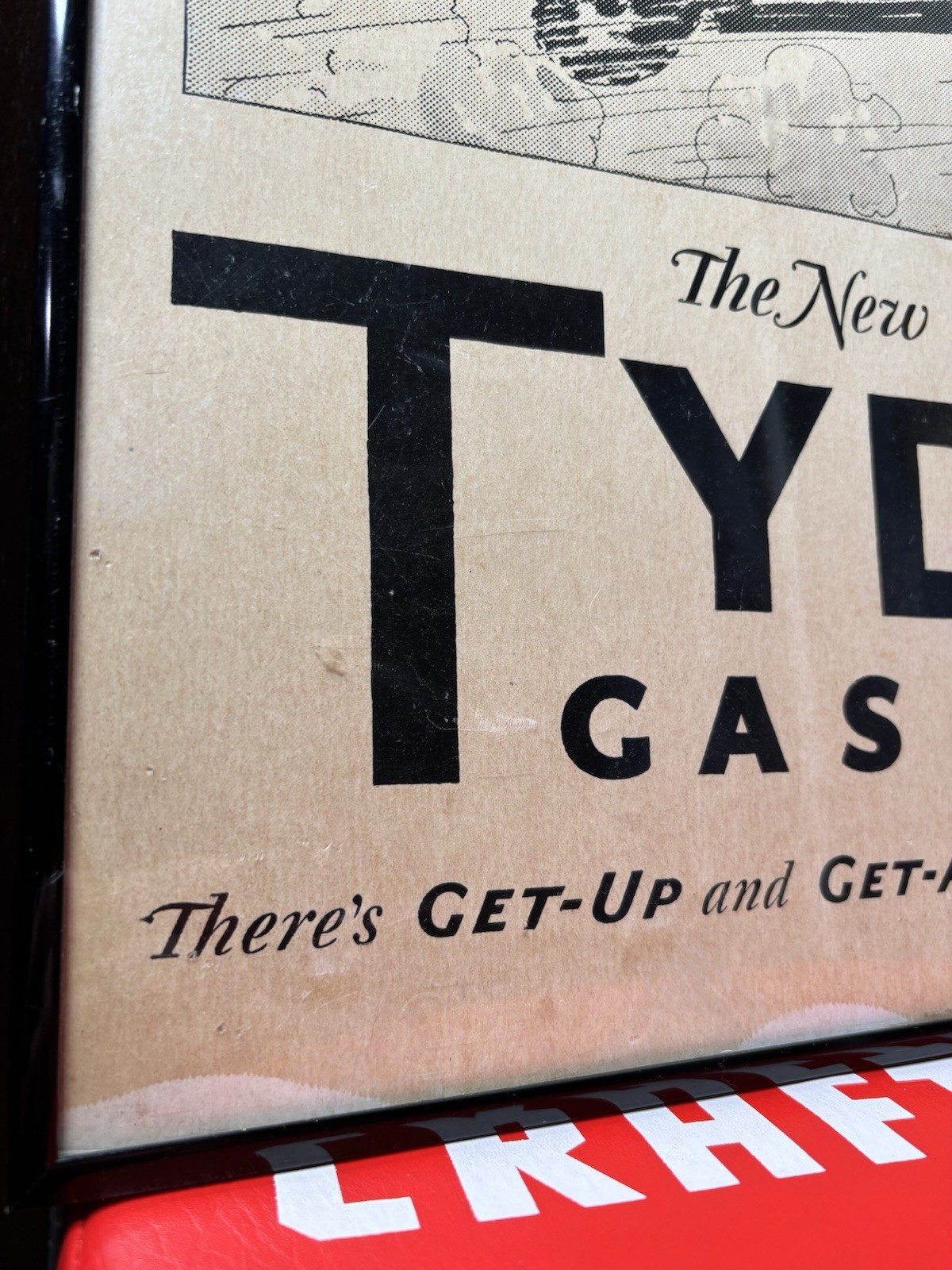 Antique Original Tydol Gasoline Oil Tales Of The Road Cardboard Sign Early Auto