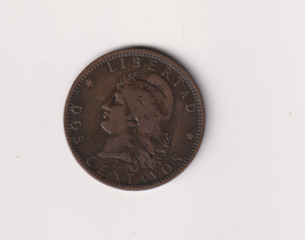 Argentina, Dos Centavo 1884 NICE GRADE COIN .HH386