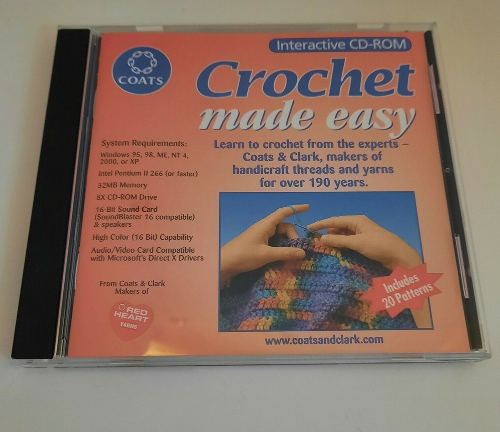 Crochet made easy Interactive CD-ROM Coats & Clark 20 patterns