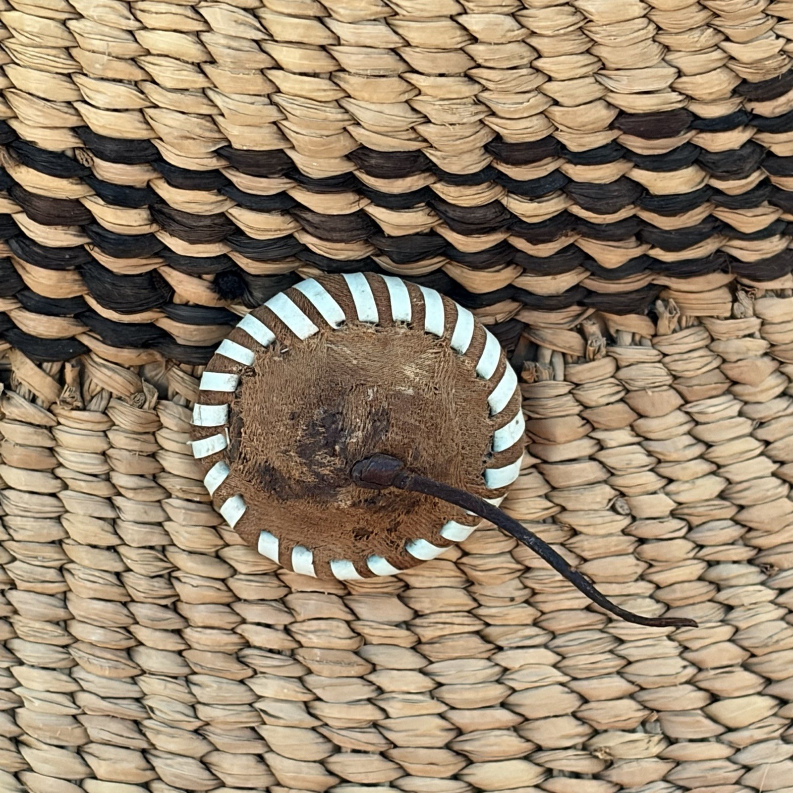 Vintage Fulani Straw Leather Hat Mali Wodaabe Tribe West Africa Mopti Cattle