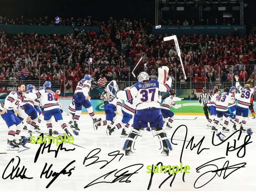 2026 TEAM USA GOLD MEDAL REPRINT PHOTO 8X10 SIGNED AUTOGRAPHED GIFT JACK HUGHES