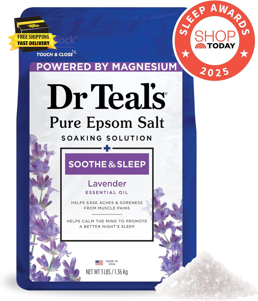 Epsom Salt Soaking Solution, Soothe & Sleep, Lavender, 3Lbs ⭐️⭐️⭐️⭐️⭐️