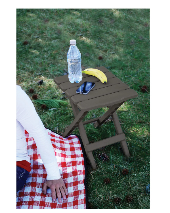 Small Adirondack Folding Table Charcoal Outdoor Side Table