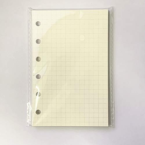 A7 Refill,Pocket Notebook Inserts, Grid 6 Hole Paper for A7, Square