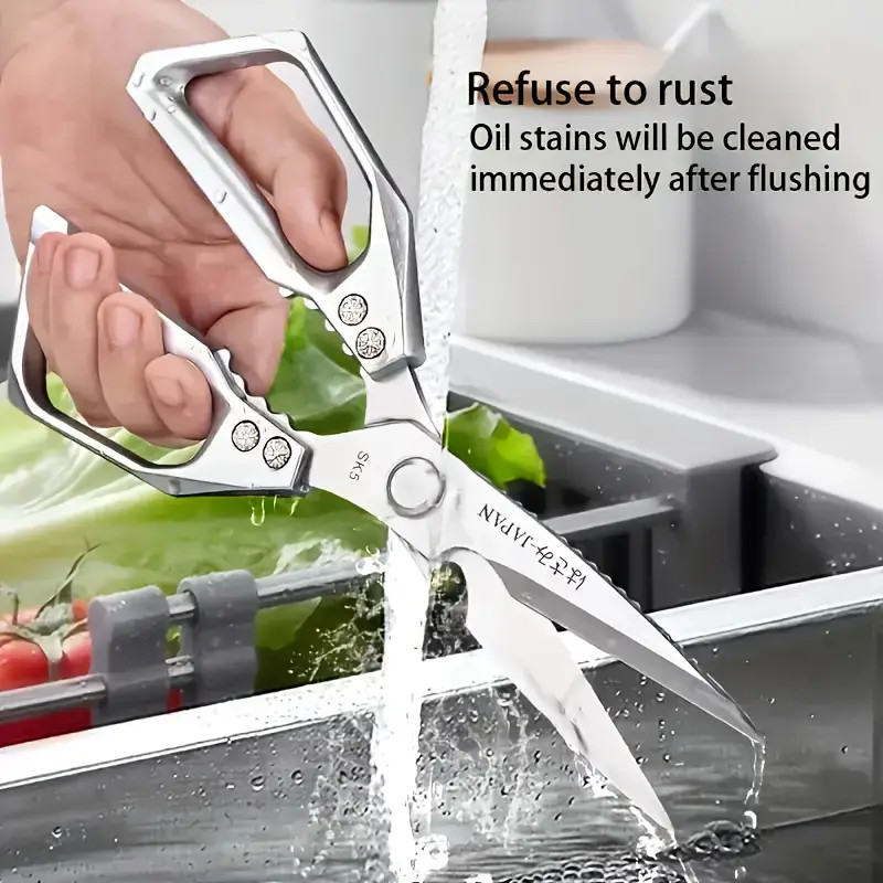 1PC Stainless Steel Silver Kitchen Cutting Shears, Multi - Use, Effortlessly Cut