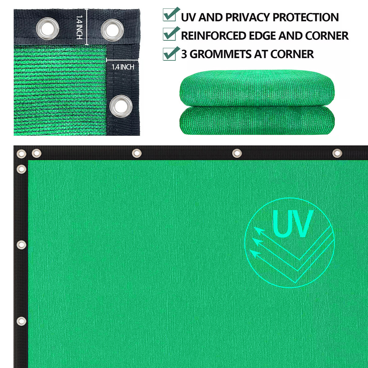 6ft x 50 Privacy Fence Screen Garden Yard Windscreen Mesh Shade Cover Green