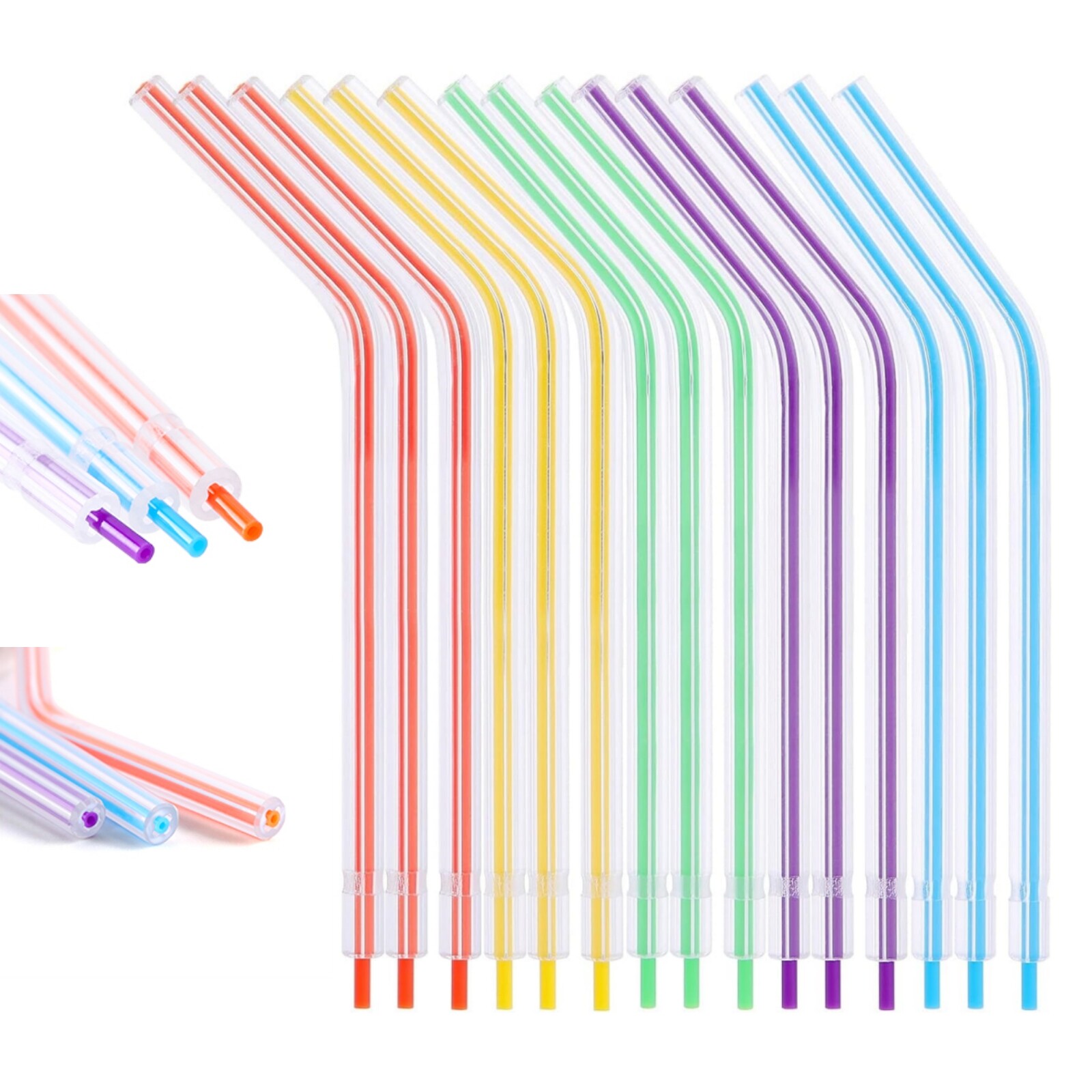 JMU 1000pcs Dental 3-Way Air Water Syringe Tips Disposable Spray Nozzles Tubes