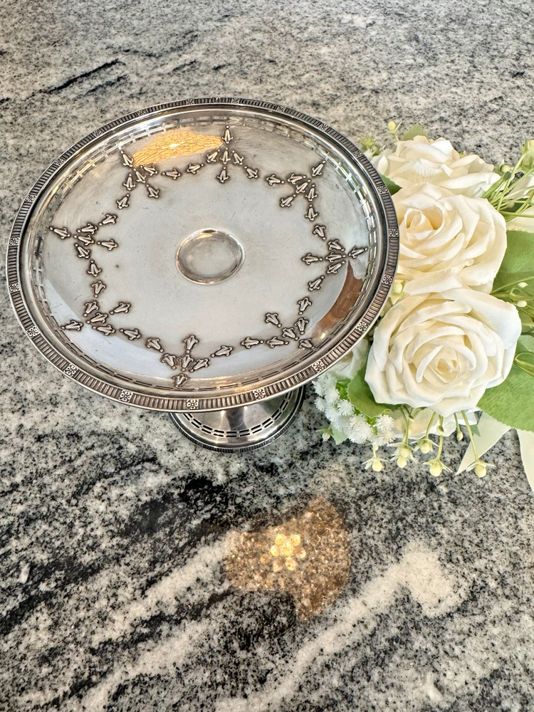 Vintage Silverplate Pedestal Tray | Dessert Stand Compote | Wedding Display Cake
