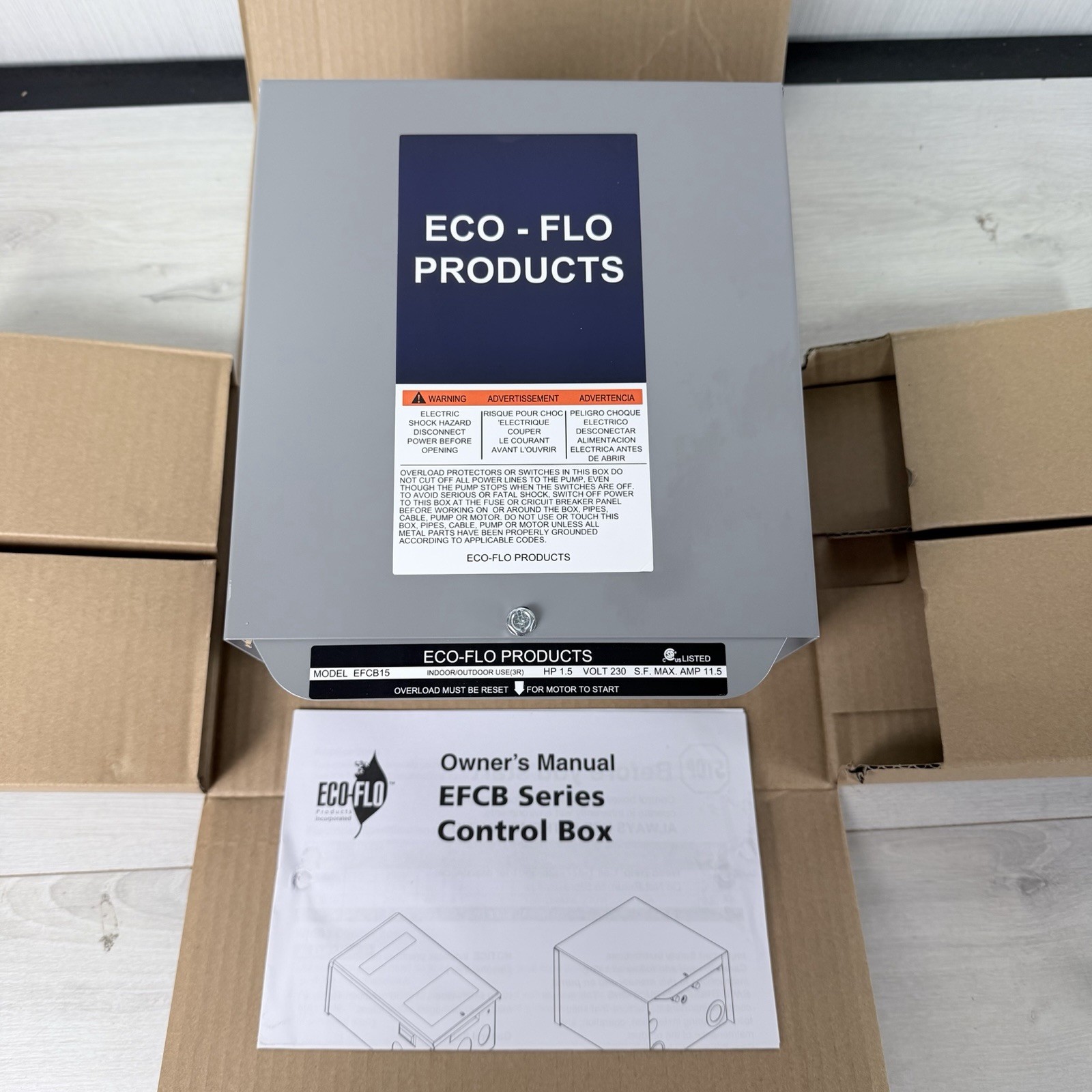 Eco-Flo EFCB15 Water Submersible Pump Control Box EFCB Series 1.5HP 230V