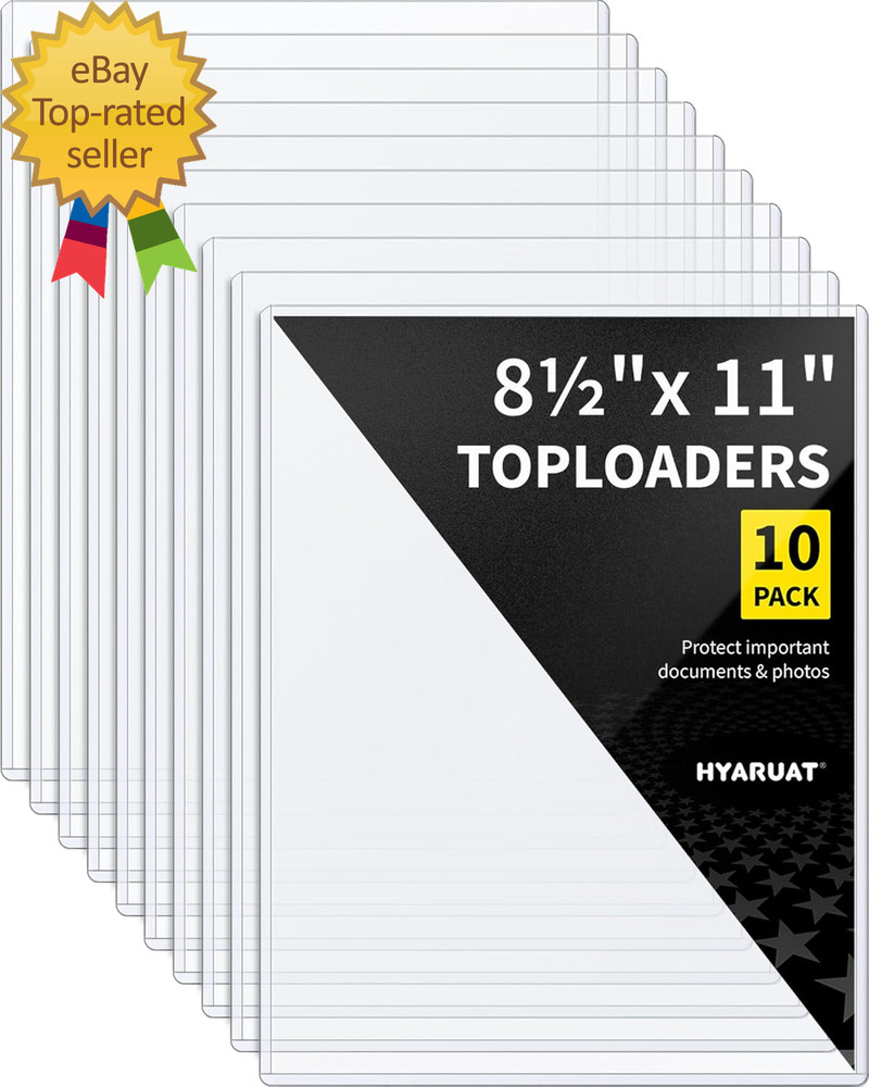 8.5 X 11 Rigid Clear Toploaders - PVC Document Sheet Protectors, Plastic Sleeves