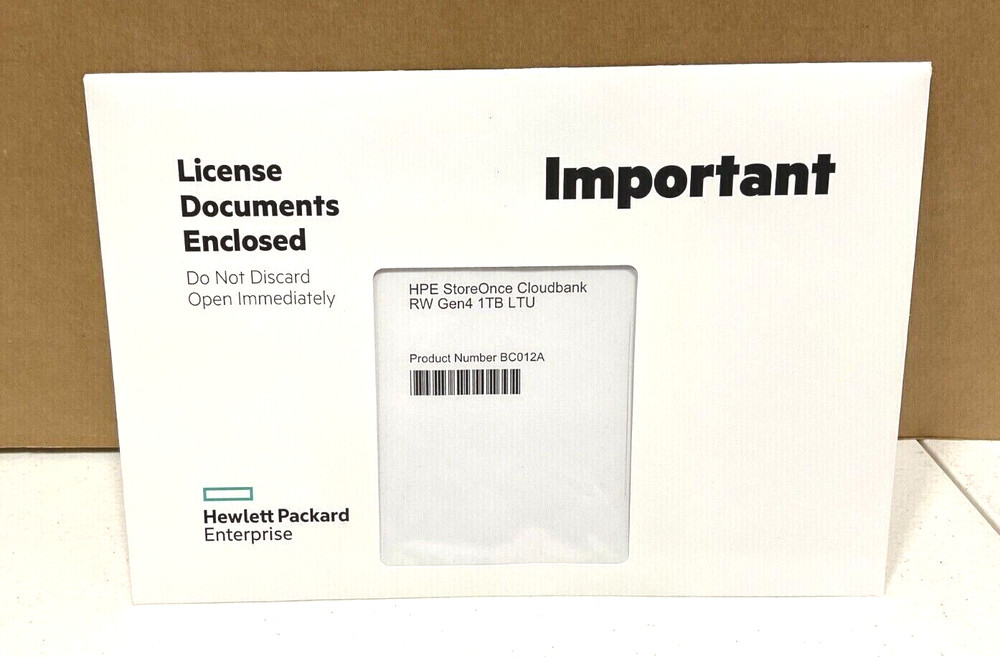 HPE StoreOnce Cloud Bank Read/Write BC012A  ✅❤️✅❤️ NEW! SEALED INSIDE!