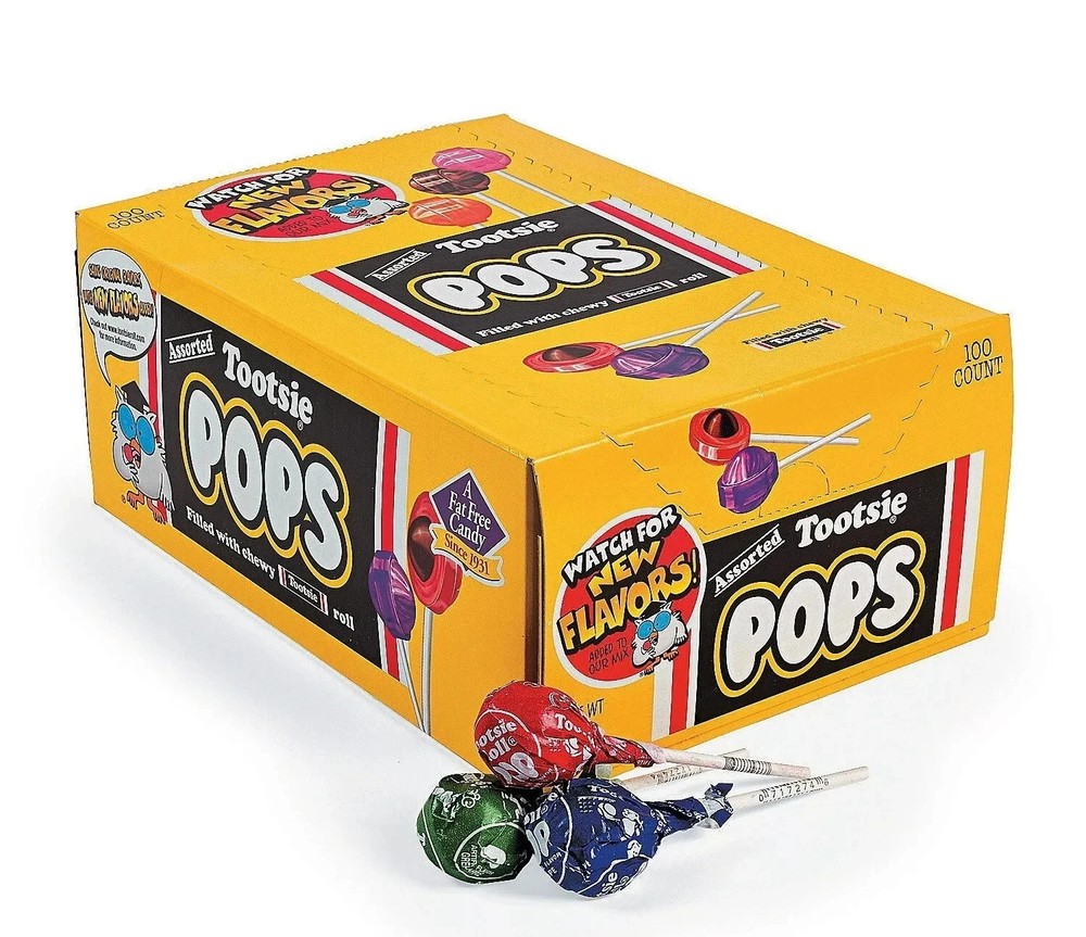 Tootsie Roll Pops Lollipops Assorted Flavors 100ct-3 box