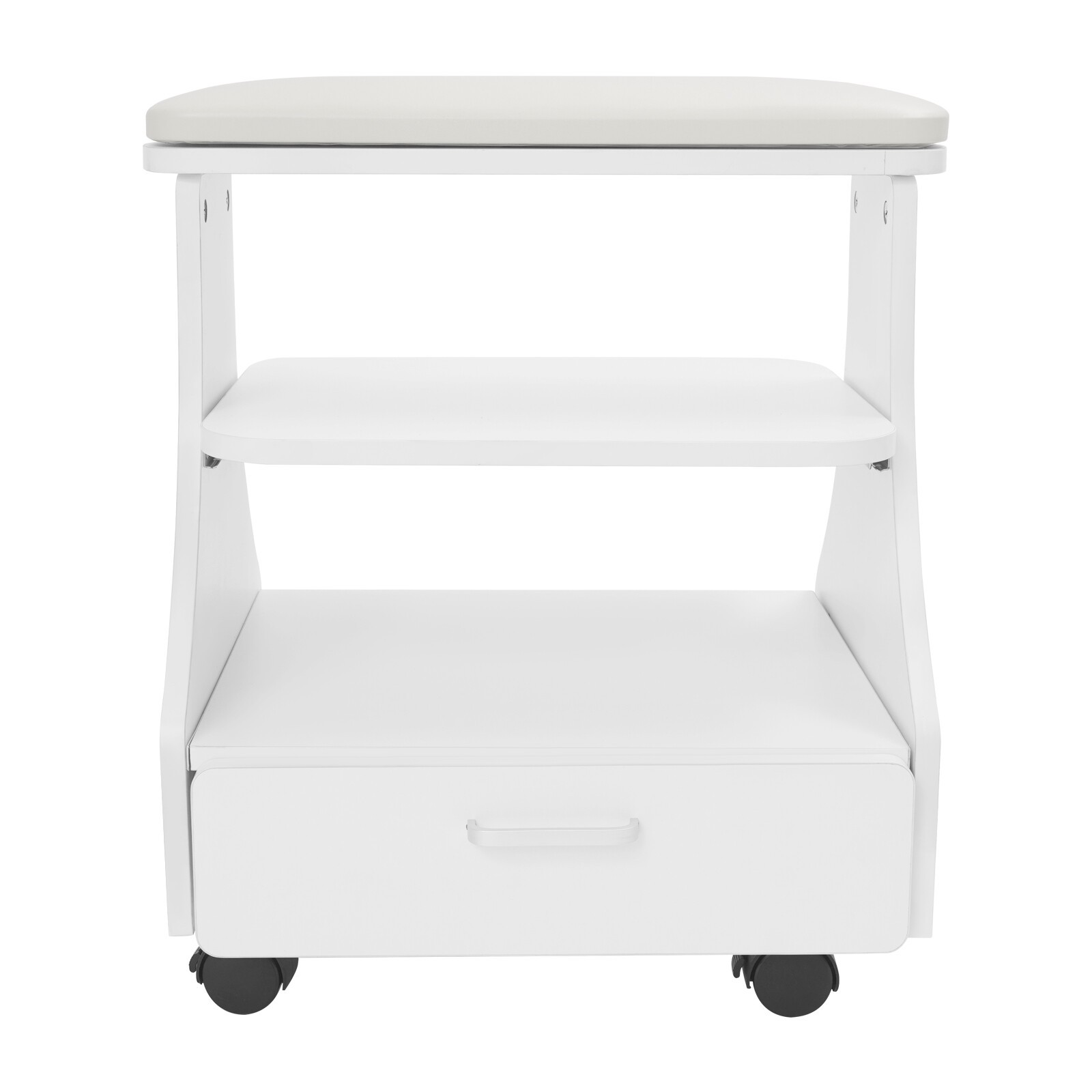 Portable Esthetician Trolley Cart Salon Nail Foot Trolley Cart 52*41*55cm White