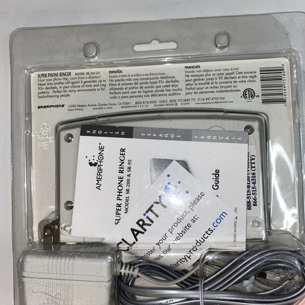 NEW Ameriphone SR-200 Super Loud Phone Ringer Lighted Visual Indicator