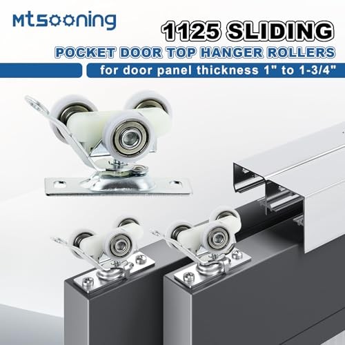 Pocket Door Top Hanger Rollers, 2 Pack Sliding Door Wheels Replacement for