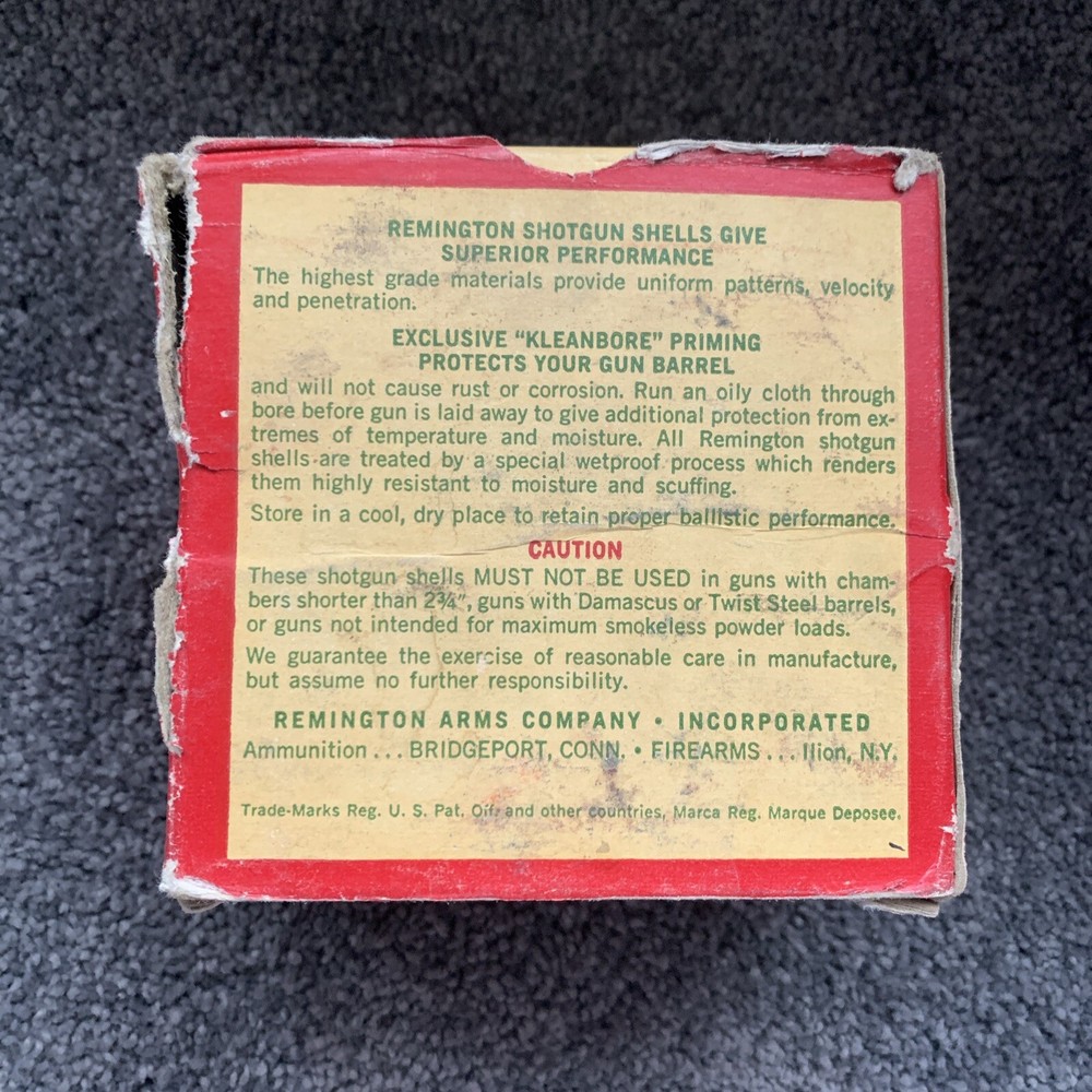 Remington 12 Ga Shotgun Shell Box Empty