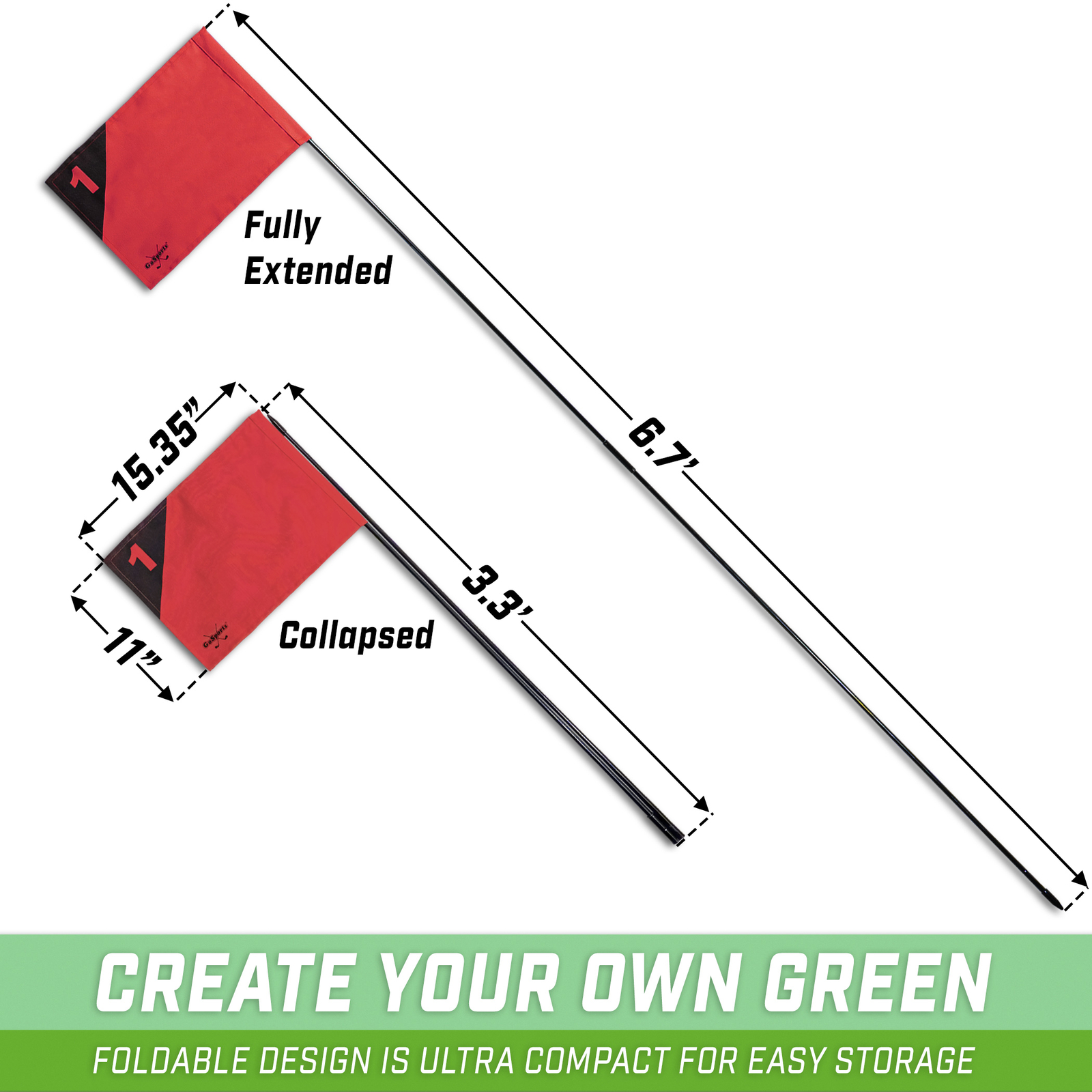 GoSports Golf Flags 3 Pack | Great for Practice and Backyard Family Golf Games