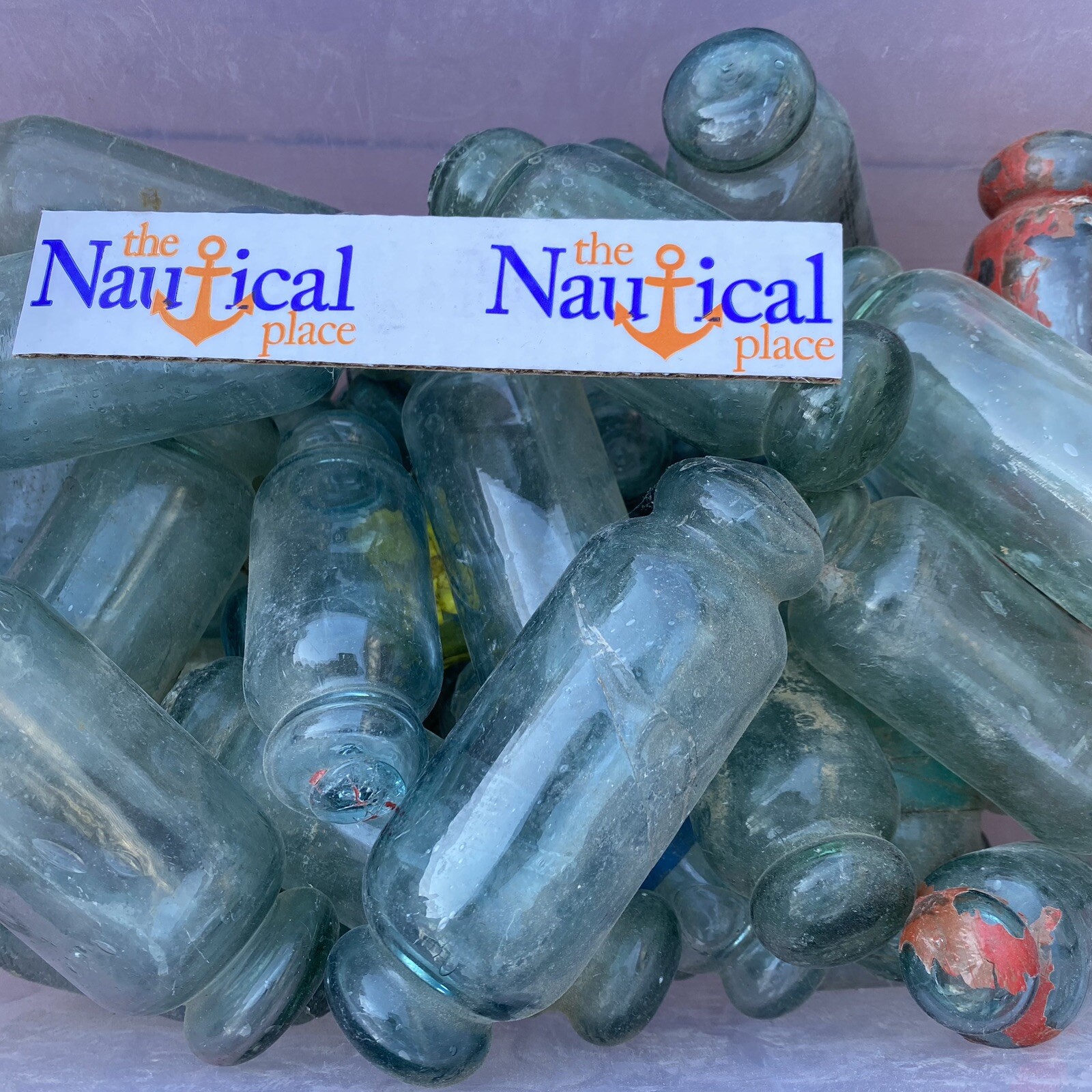 (1) - Japanese Glass Rolling Pin Fishing Float ~ Minor Chips & Dings ~ Vintage