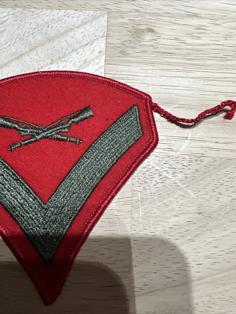 US Marine Corps Lance Corporal E-3 Rank Chevron Insignia Patch USMC